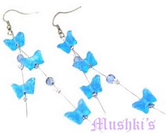 Glass bead hanging earring - click here for large view